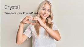  Presentation with romantic love - Presentation theme having beautiful-caucasian-blonde-girl-wearing background and a lemonade colored foreground