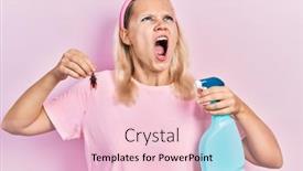  Presentation with pesticide - Slide deck having beautiful-caucasian-blonde-woman-holding background and a lemonade colored foreground