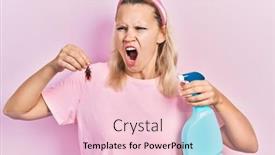  Presentation with pesticide - Presentation theme consisting of beautiful-caucasian-blonde-woman-holding background and a lemonade colored foreground