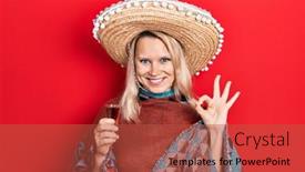  Presentation with tequila - Cool new slide set with beautiful-caucasian-blonde-woman-wearing backdrop and a red colored foreground