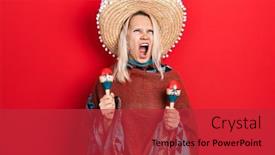  Presentation with anger - Presentation having beautiful-caucasian-blonde-woman-wearing background and a red colored foreground