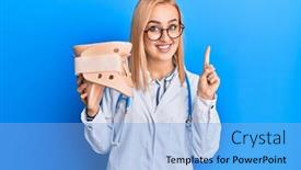  Presentation with cervical - PPT layouts enhanced with beautiful-caucasian-doctor-woman-holding background and a light blue colored foreground