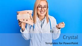  Presentation with cervical - PPT layouts featuring beautiful-caucasian-doctor-woman-holding background and a light blue colored foreground