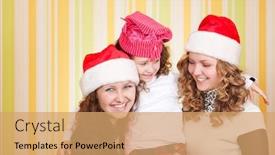  Presentation with new year - Presentation featuring beautiful-caucasian-family-celebrating-new background and a coral colored foreground