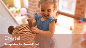  Presentation with infant - Presentation with beautiful-caucasian-infant-playing background and a coral colored foreground