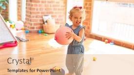  Presentation with infant - Presentation enhanced with beautiful-caucasian-infant-playing background and a lemonade colored foreground