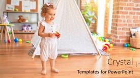  Presentation with infant - Theme with beautiful-caucasian-infant-playing background and a coral colored foreground