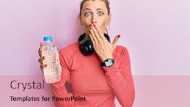  Presentation with water sports - Slide deck enhanced with beautiful-caucasian-sports-woman-wearing background and a coral colored foreground