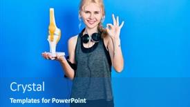  Presentation with sports - Presentation with beautiful-caucasian-sports-woman background and a ocean colored foreground