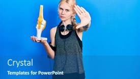  Presentation with sports - Presentation design having beautiful-caucasian-sports-woman background and a ocean colored foreground