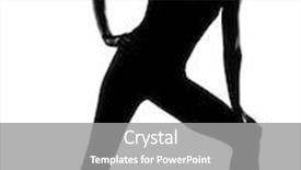  Presentation with tall - Presentation theme having beautiful caucasian tall woman ballet dancer standing pose full length on studio isolated white background background and a gray colored foreground