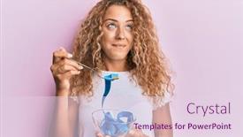  Presentation with weight loss - Amazing PPT theme having beautiful-caucasian-teenager-girl-eating backdrop and a lemonade colored foreground