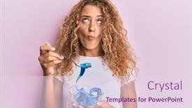  Presentation with loss - PPT theme enhanced with beautiful-caucasian-teenager-girl-eating background and a lemonade colored foreground