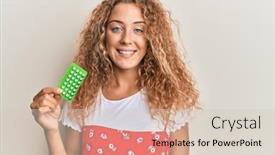  Presentation with control - Colorful theme enhanced with beautiful-caucasian-teenager-girl-holding backdrop and a soft green colored foreground