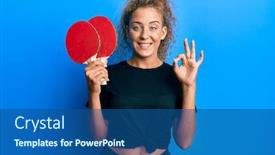  Presentation with friendly - PPT layouts with beautiful-caucasian-teenager-girl-holding background and a ocean colored foreground