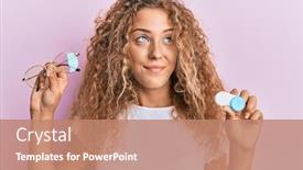  Presentation with thinking - Amazing slide set having beautiful-caucasian-teenager-girl-holding backdrop and a coral colored foreground