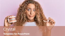  Presentation with orthodontic - Audience pleasing slides consisting of beautiful-caucasian-teenager-girl-holding backdrop and a coral colored foreground