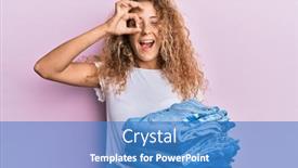  Presentation with jeans - Slide deck enhanced with beautiful-caucasian-teenager-girl-holding background and a teal colored foreground