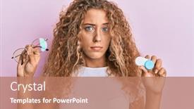  Presentation with negative - Slide set consisting of beautiful-caucasian-teenager-girl-holding background and a coral colored foreground