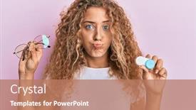  Presentation with puffing - Cool new slides with beautiful-caucasian-teenager-girl-holding backdrop and a coral colored foreground