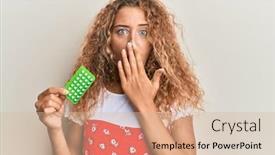  Presentation with control - Slide set with beautiful-caucasian-teenager-girl-holding background and a lemonade colored foreground