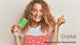  Presentation with control - Presentation featuring beautiful-caucasian-teenager-girl-holding background and a soft green colored foreground