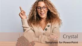  Presentation with african american teenager girl - Presentation design featuring beautiful-caucasian-teenager-girl-making background and a coral colored foreground