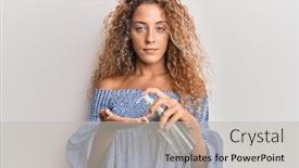  Presentation with hand sanitizer - Colorful PPT layouts enhanced with beautiful-caucasian-teenager-girl-using backdrop and a light gray colored foreground