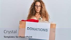  Presentation with sad girl - Amazing presentation theme having beautiful-caucasian-teenager-girl-volunteer backdrop and a light blue colored foreground