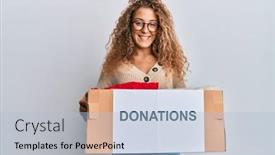  Presentation with volunteer - Slide deck having beautiful-caucasian-teenager-girl-volunteer background and a light blue colored foreground