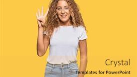  Presentation with tshirt - Beautiful PPT theme featuring beautiful-caucasian-teenager-girl-wearing backdrop and a yellow colored foreground
