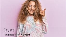  Presentation with tie dye - Amazing PPT layouts having beautiful-caucasian-teenager-girl-wearing backdrop and a lemonade colored foreground