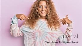  Presentation with tie dye - Colorful PPT layouts enhanced with beautiful-caucasian-teenager-girl-wearing backdrop and a lemonade colored foreground