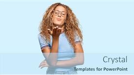  Presentation with african american teenager girl - PPT theme with beautiful-caucasian-teenager-girl-wearing background and a sky blue colored foreground