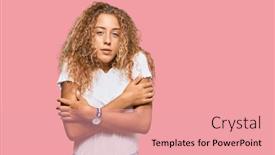  Presentation with sad girl - Cool new theme with beautiful-caucasian-teenager-girl-wearing backdrop and a coral colored foreground