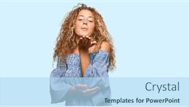  Presentation with kiss - Cool new slides with beautiful-caucasian-teenager-girl-wearing backdrop and a light blue colored foreground