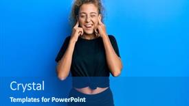  Presentation with noise - Colorful slide deck enhanced with beautiful-caucasian-teenager-girl-wearing backdrop and a ocean colored foreground