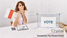  Presentation with political campaign - Slide deck featuring beautiful-caucasian-woman-at-political background and a lemonade colored foreground