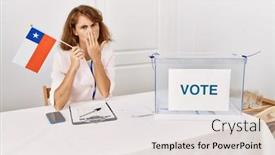  Presentation with political campaign - PPT layouts consisting of beautiful-caucasian-woman-at-political background and a  colored foreground