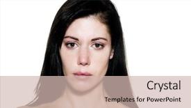  Presentation with woman crying - PPT theme featuring beautiful caucasian woman crying despair background and a soft green colored foreground