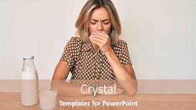  Presentation with almond milk - Amazing PPT layouts having beautiful-caucasian-woman-drinking-healthy backdrop and a coral colored foreground