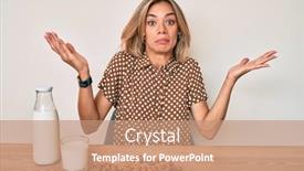  Presentation with almond milk - Presentation design with beautiful-caucasian-woman-drinking-healthy background and a coral colored foreground