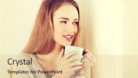  Presentation with tea coffee - Presentation theme featuring drinking hot coffee or tea background and a lemonade colored foreground