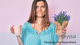  Presentation with drinking problem - Beautiful slide deck featuring beautiful-caucasian-woman-drinking backdrop and a light blue colored foreground