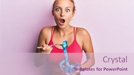  Presentation with loss - Slide deck featuring beautiful-caucasian-woman-eating-measure background and a lemonade colored foreground