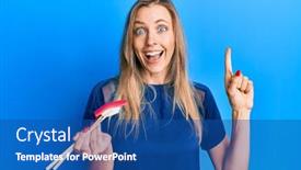  Presentation with eating - Presentation design enhanced with beautiful-caucasian-woman-eating-nigiri background and a ocean colored foreground