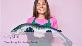  Presentation with crazy - Amazing slide set having beautiful-caucasian-woman-fishmonger-selling backdrop and a lemonade colored foreground