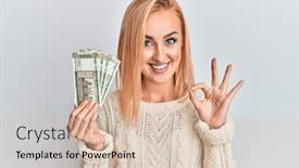  Presentation with indian woman - Presentation consisting of beautiful-caucasian-woman-holding-500 background and a lemonade colored foreground