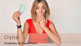  Presentation with control - Amazing presentation theme having beautiful-caucasian-woman-holding-birth backdrop and a coral colored foreground