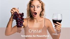  Presentation with branch - Amazing PPT layouts having beautiful-caucasian-woman-holding-branch backdrop and a coral colored foreground